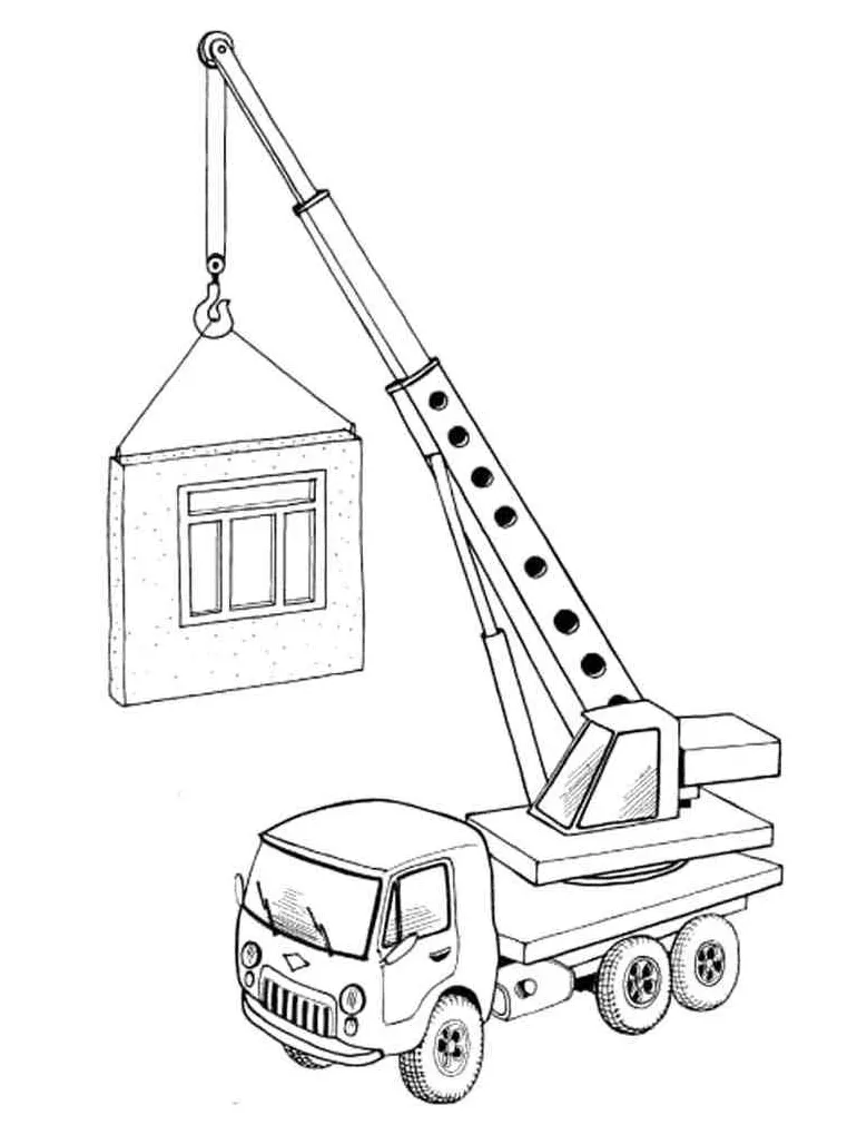 Hoisting crane coloring pages