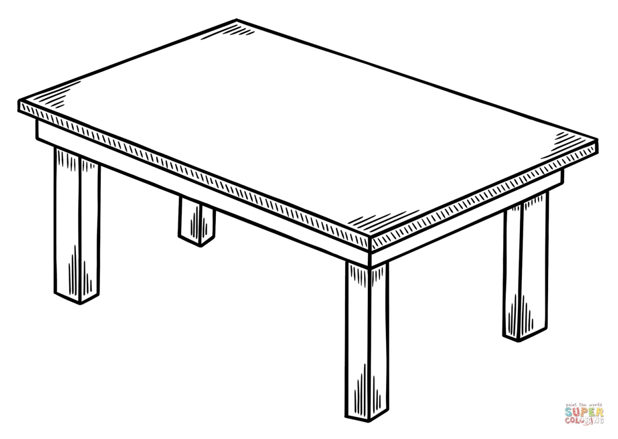 Table coloring page free printable coloring pages