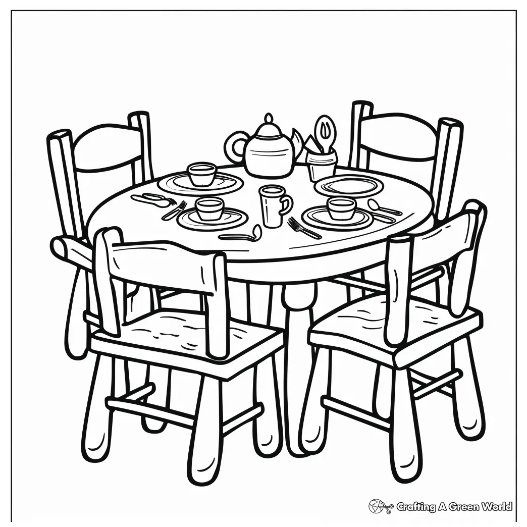 Table coloring pages free & printable!