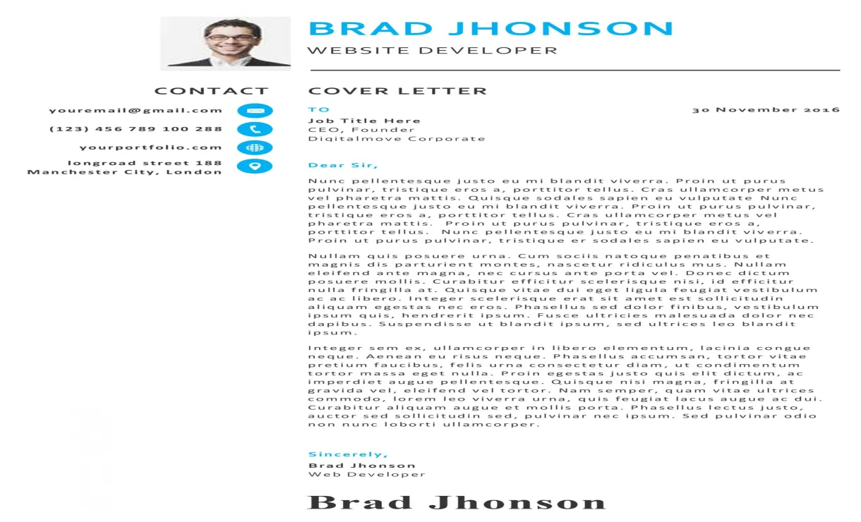 Creative Professional Cover Letter - MS Word Download | MyCVstore