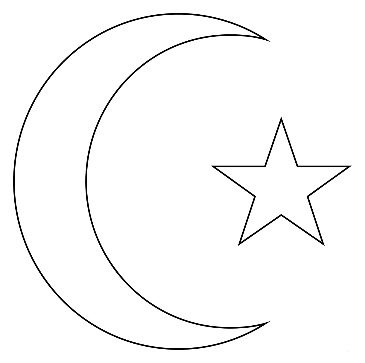 Star and crescent coloring page colouringpages
