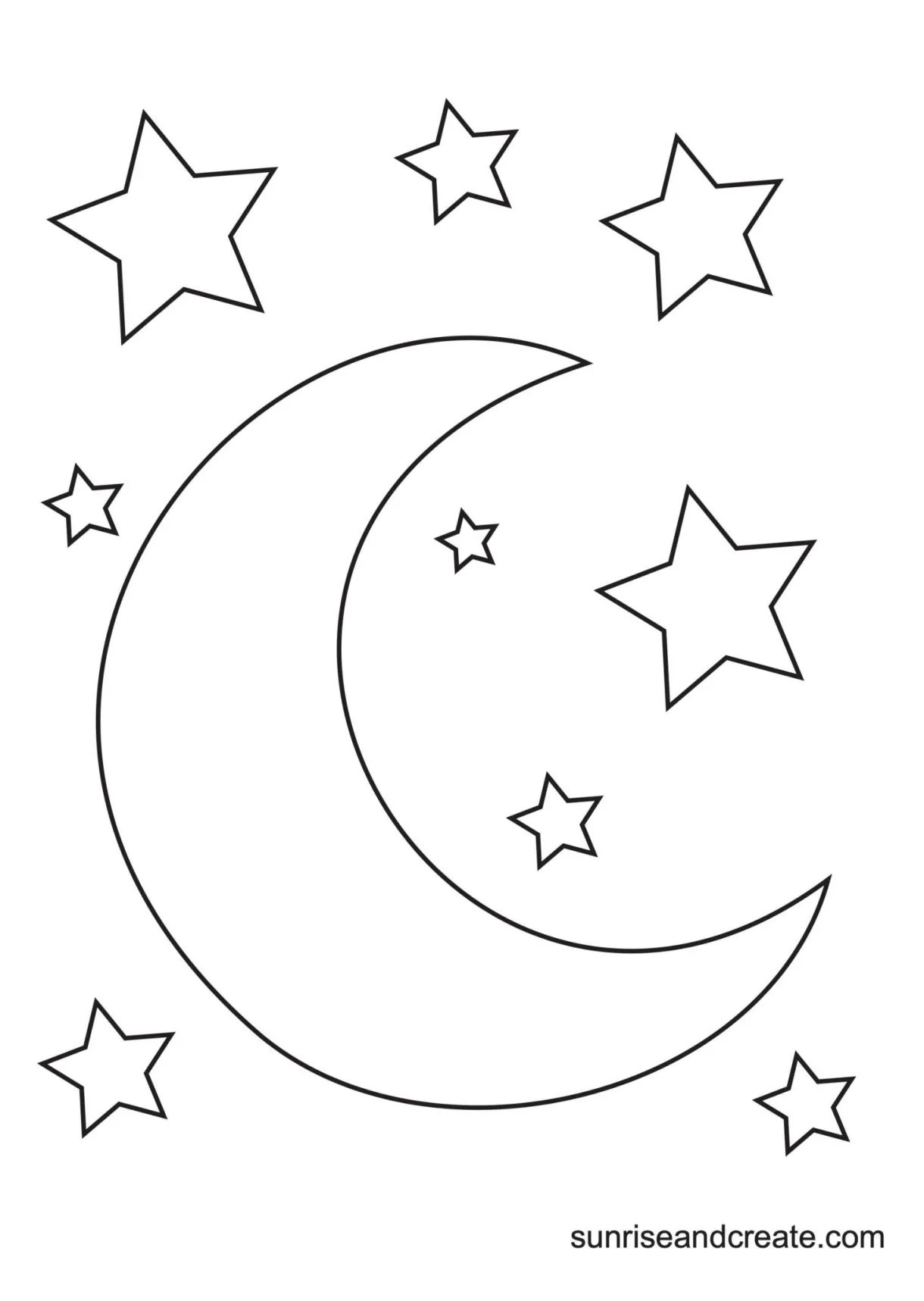 Free printable moon templates crescent & full moons moon coloring