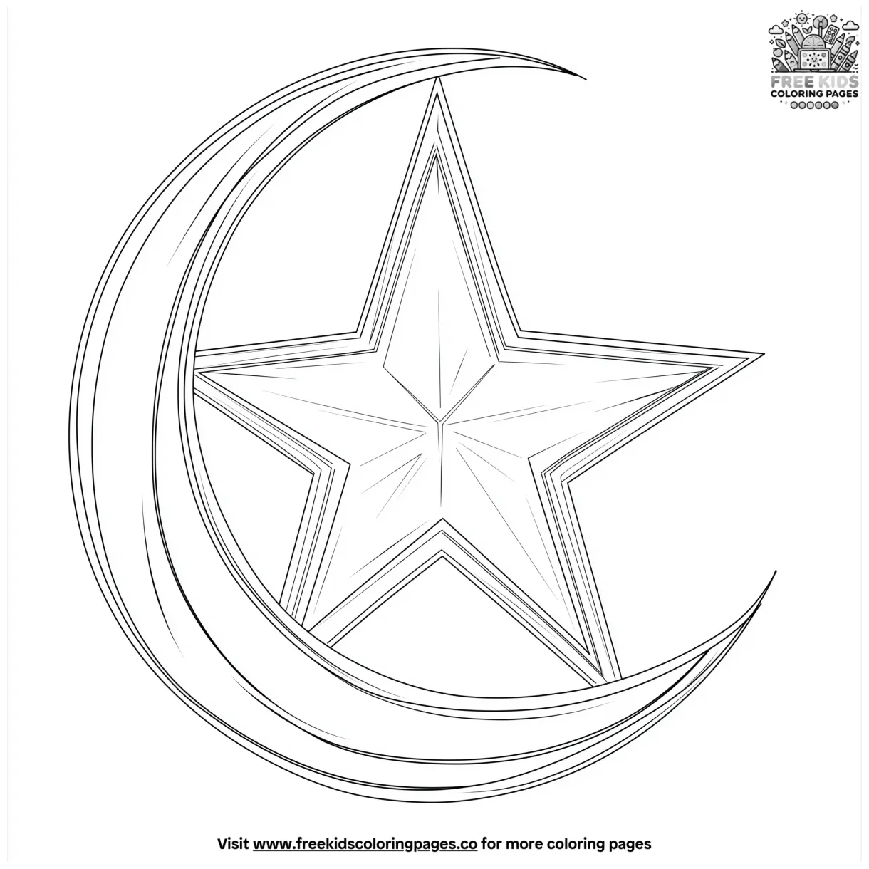 Star and crescent coloring pages