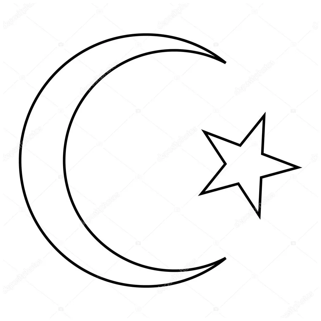 Muslim crescent and star coloring sheet coloring pages printable coloring page