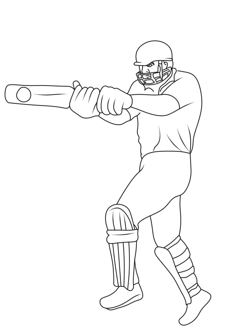 Cricket sport coloring page download, print or color online for free