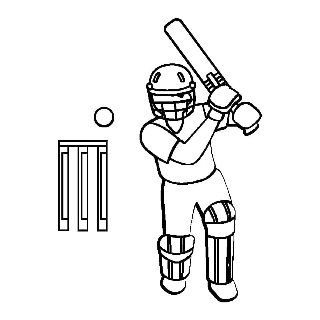 Free cricket sport coloring page download, print or color online for free