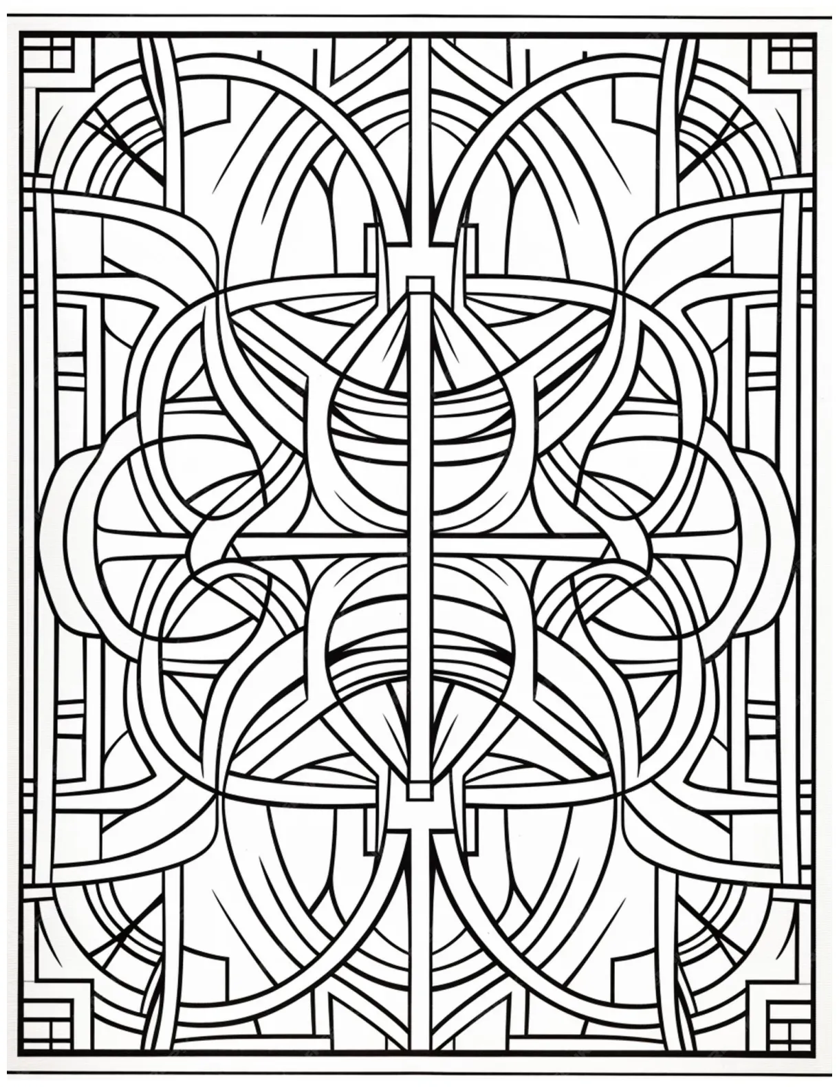 Premium a coloring page with a design of a cross and a cross printable coloring page