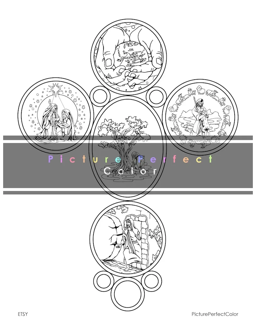 Colouring activity diy wall art life of jesus