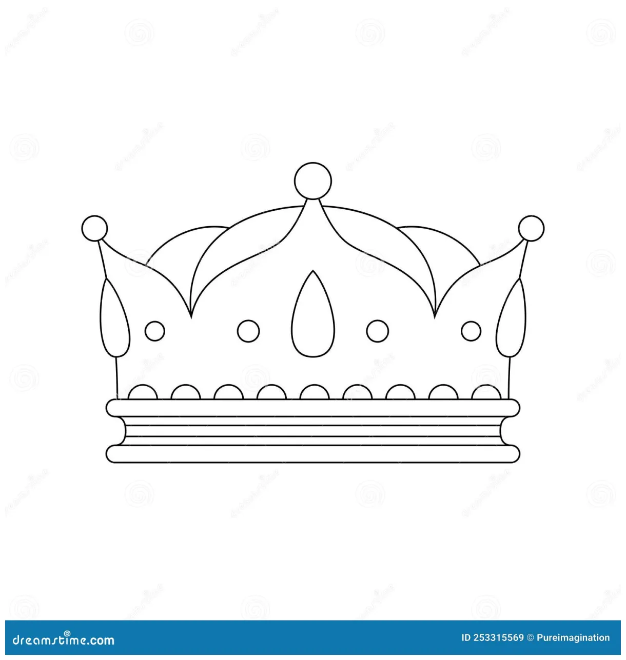 Coloring page with crown for kids stock vector illustration of book