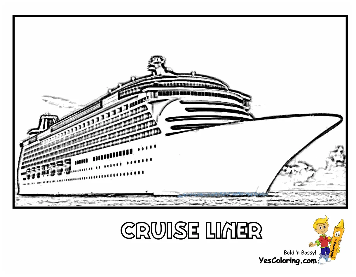 Cruise ship coloring page