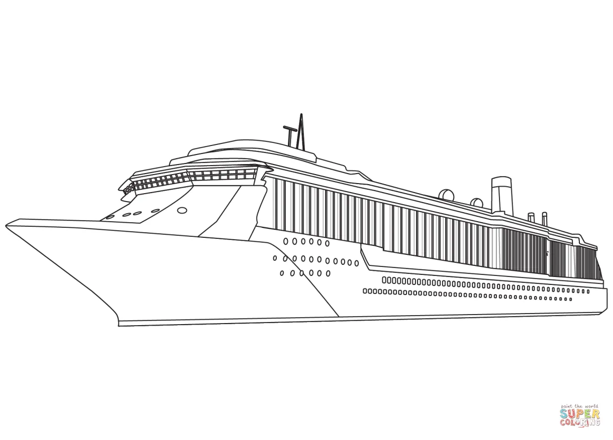 Cruise ship coloring page