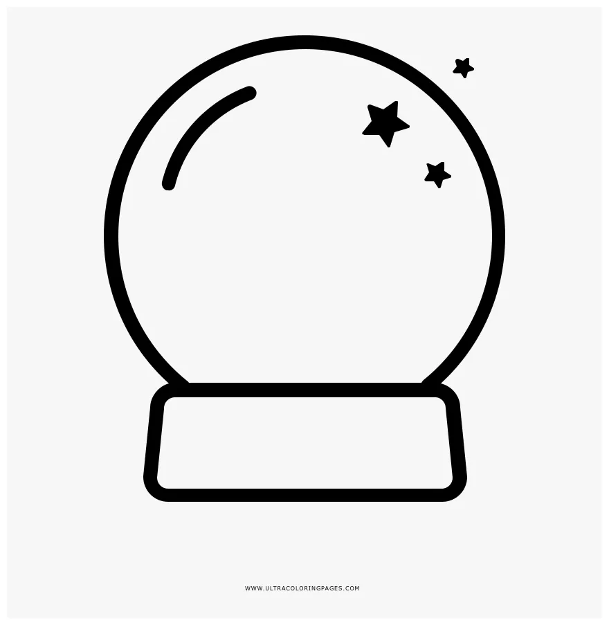 Crystal Ball Coloring Page - Crystal Ball Clipart Black And White, HD