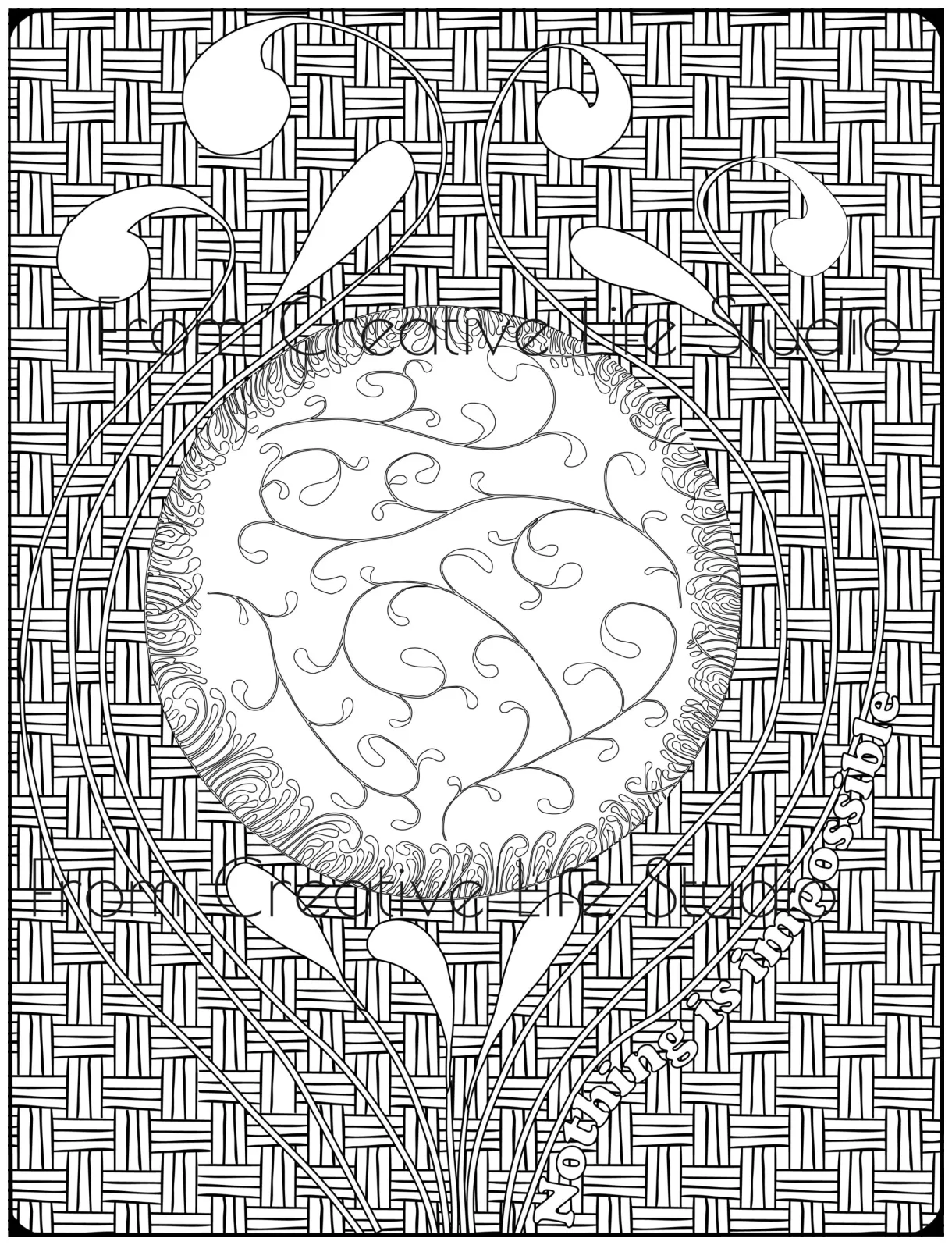 Crystal ball adult coloring page creative life studio