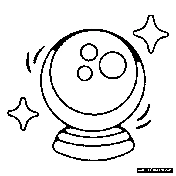 Crystal ball coloring page