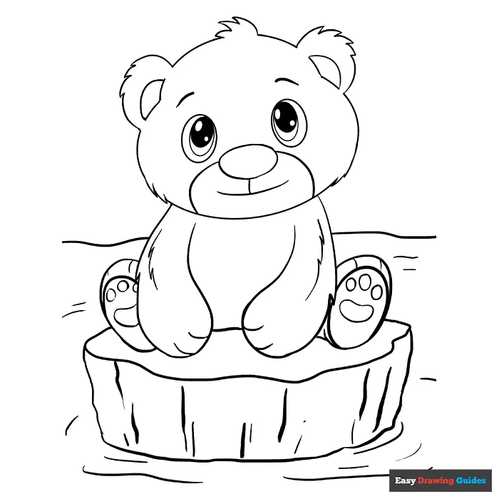 Polar Bear Cub Coloring Page | Easy Drawing Guides