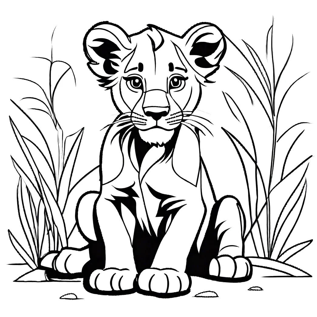 Lion cub coloring page Lulu Pages