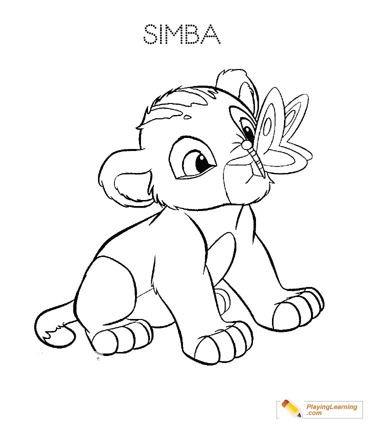 The Lion King Lion Cub Coloring Page 03 | Free The Lion King Lion Cub