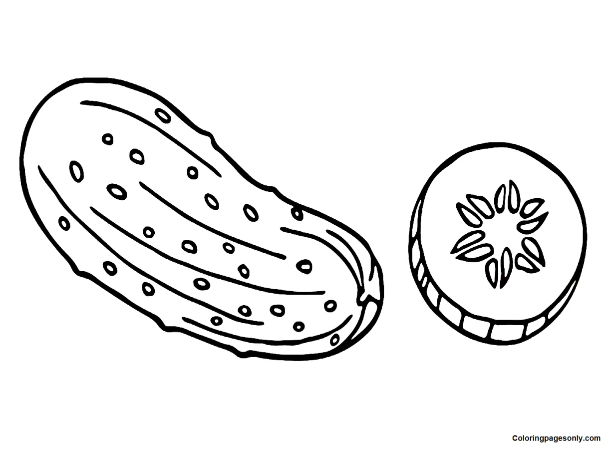 Cucumber drawing coloring page free printable coloring pages
