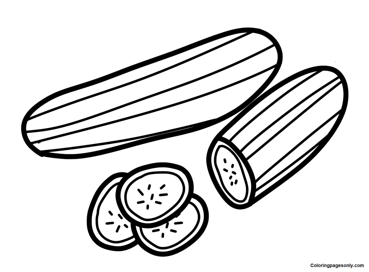 Free Printable Cucumber Coloring Page - Free Printable Coloring Pages