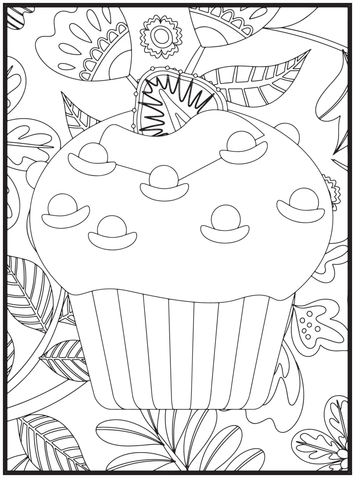 Cupcake coloring pages 16076582 vector art at vecteezy