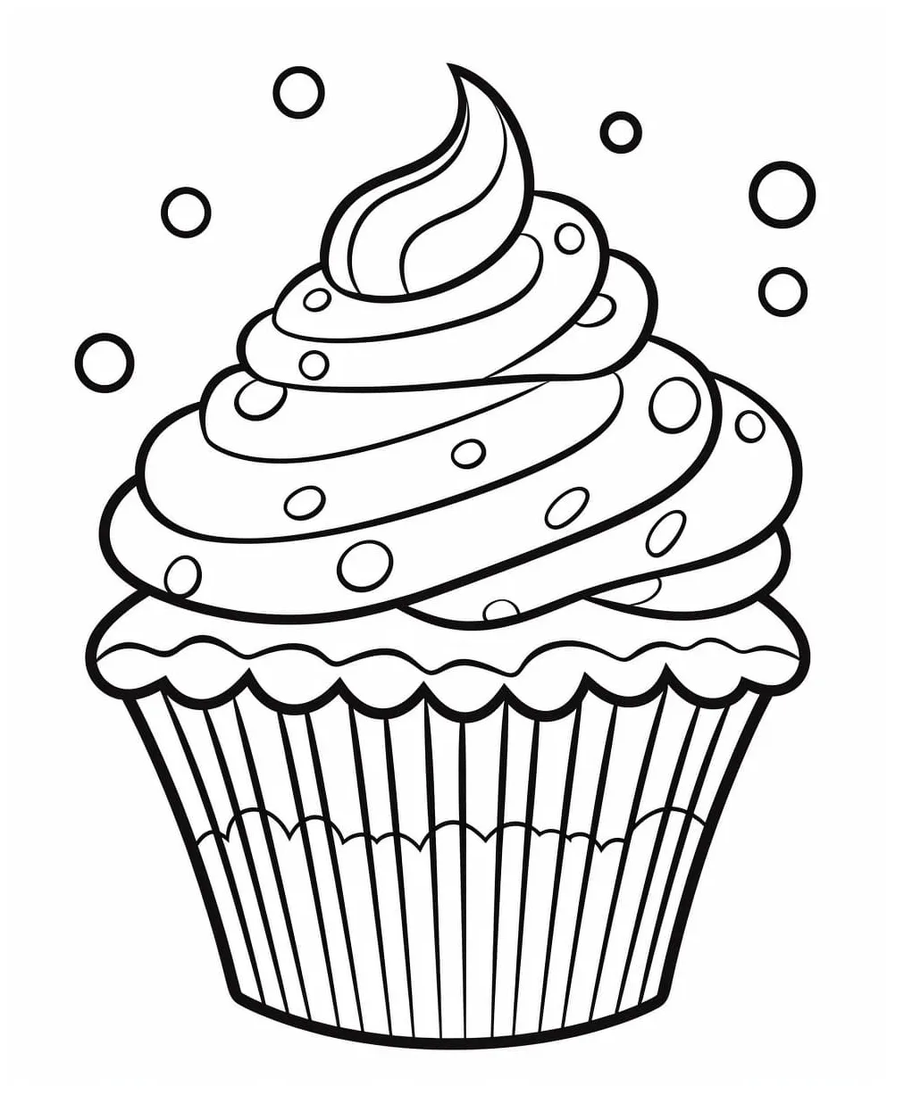 Cupcake color sheet free + printable kokoprint