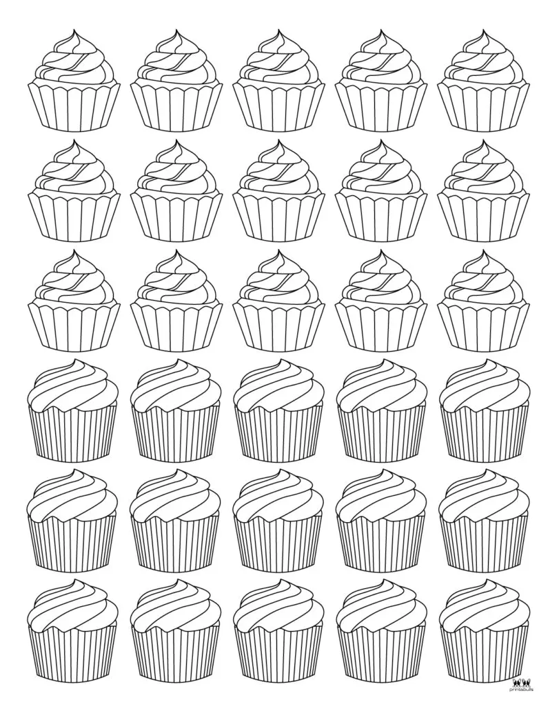 Printable cupcake coloring pages [2025]