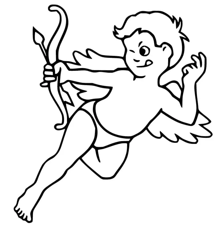 Cupid for free coloring page download, print or color online for free