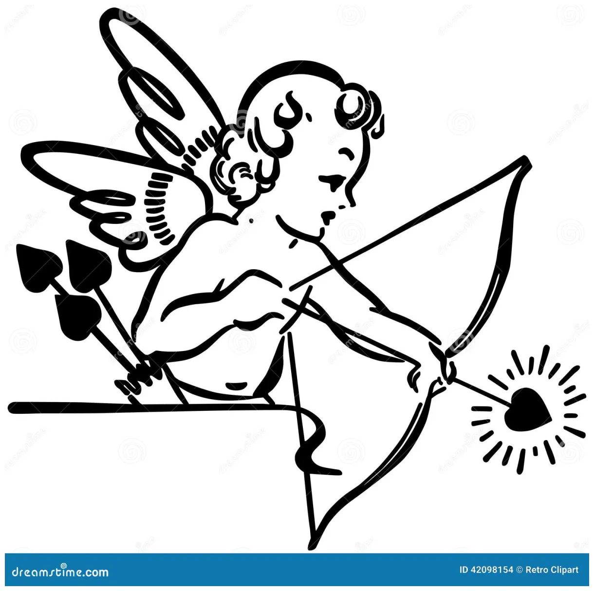 Cupid shooting arrow stock vector. illustration of graphics 42098154