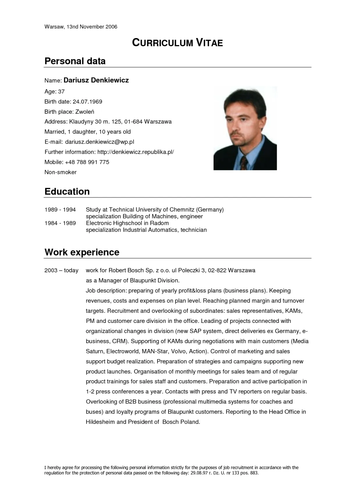 Curriculum vitae examples curriculum vitae cv format 20 examples riset