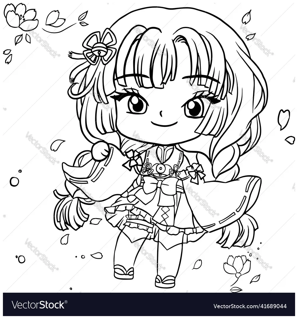 Drawing cartoon cute coloring page vector
