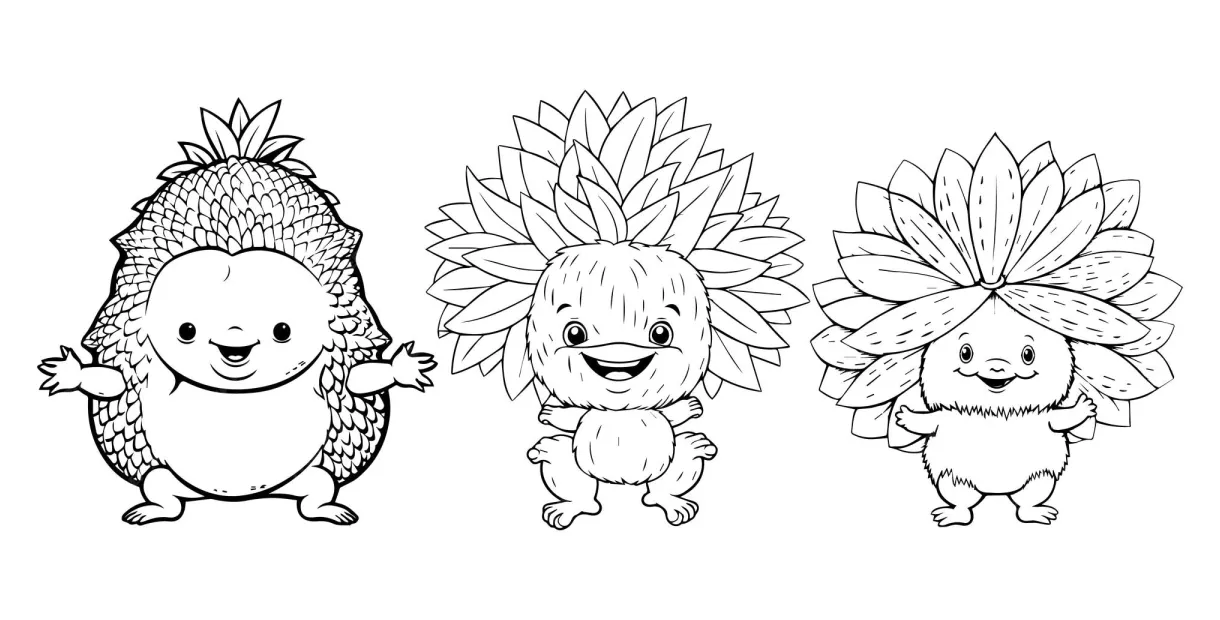 Premium vector cute cartoon coloring page for kids