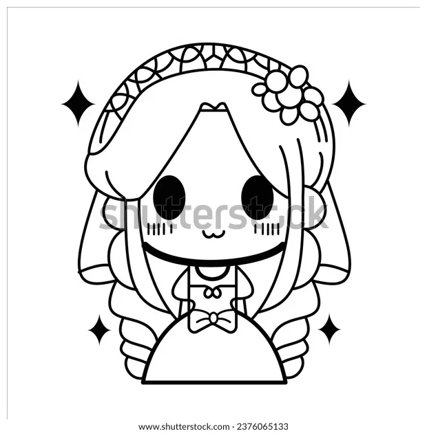 Drawing cartoon cute coloring page line stock vector