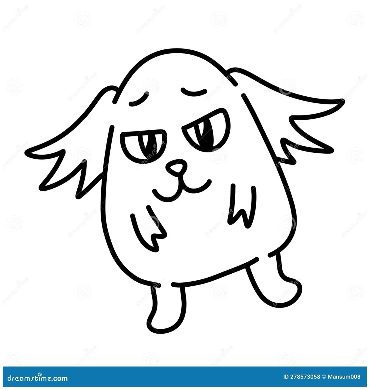 Illustration of cute cartoon for coloring stock illustration