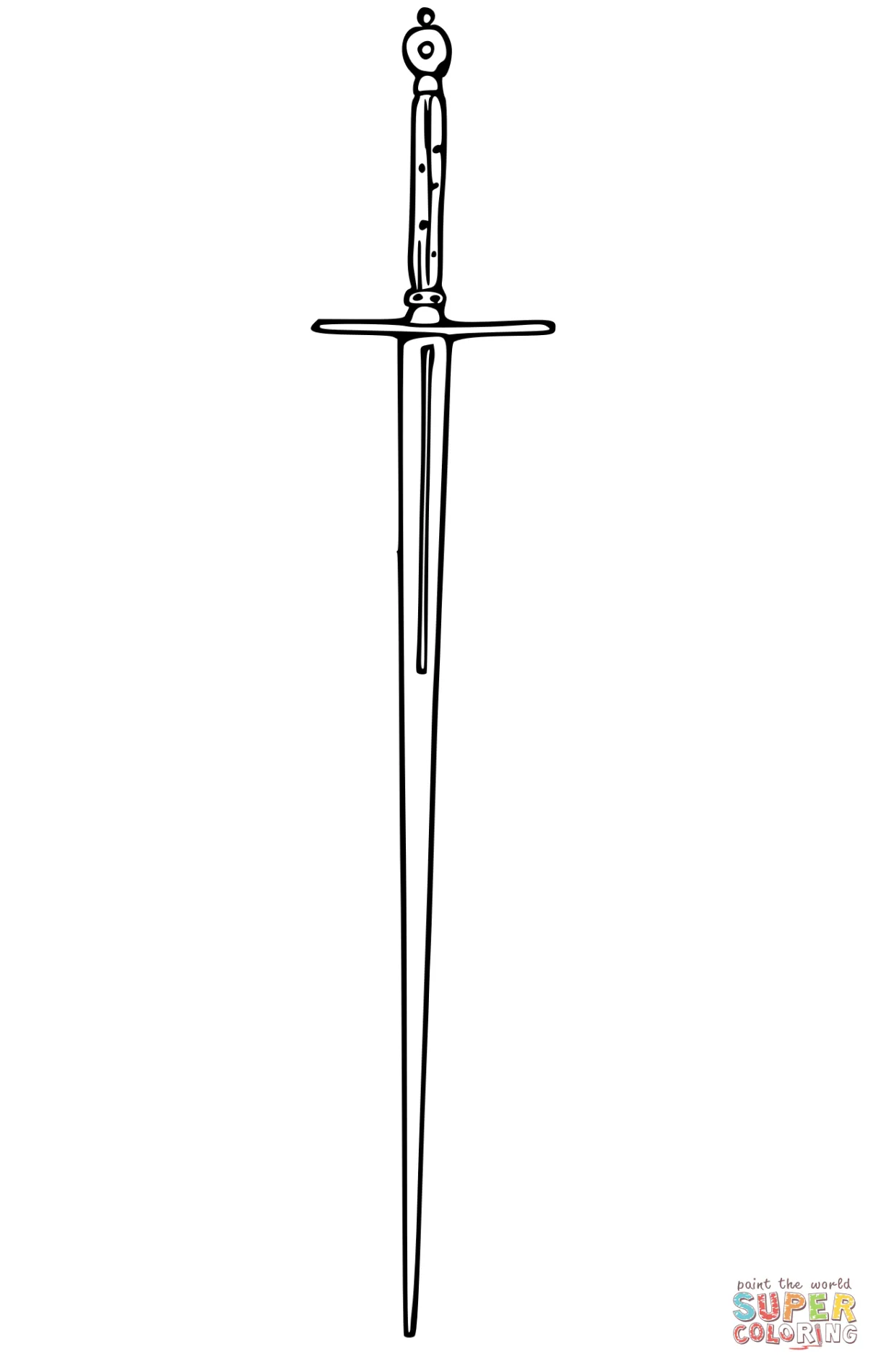 Vintage sword coloring page free printable coloring pages