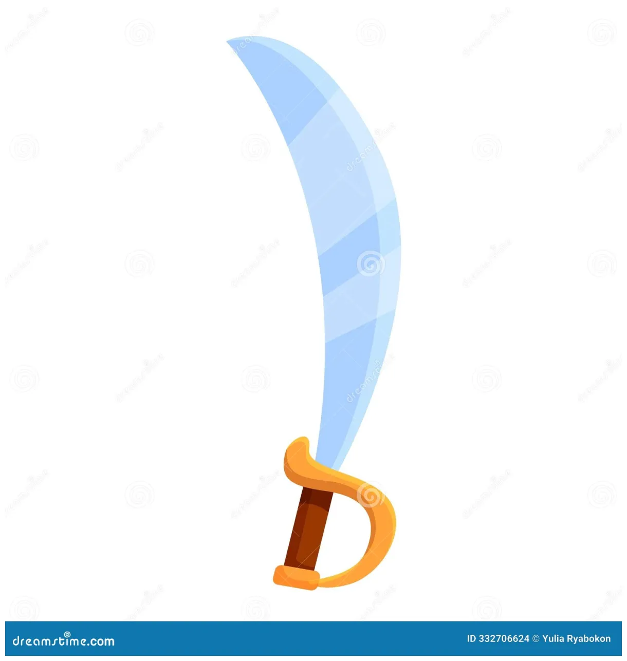 Pirate cutlass isolated coloring page for kids cartoon vector