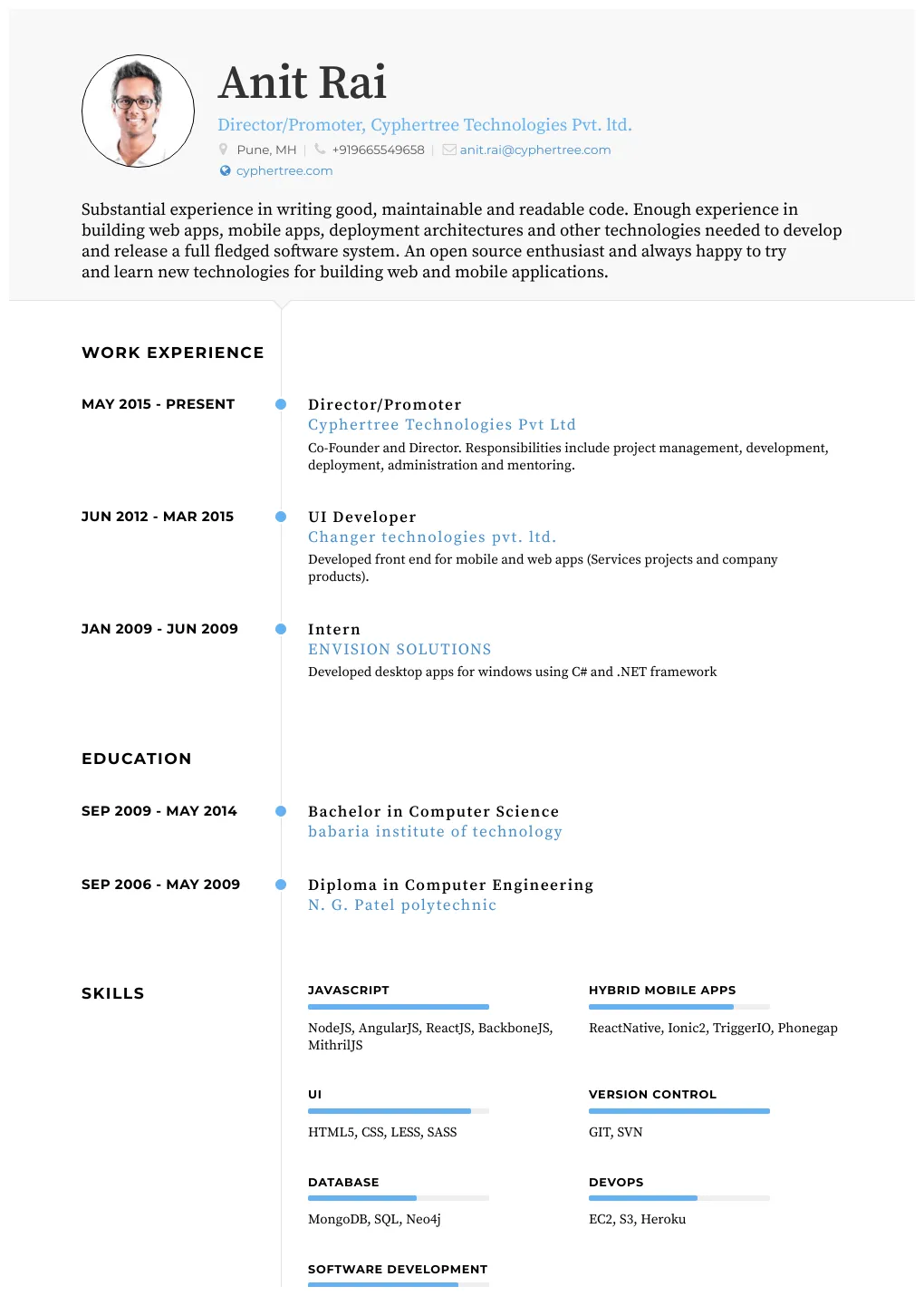 Promoter - Resume Samples and Templates | VisualCV