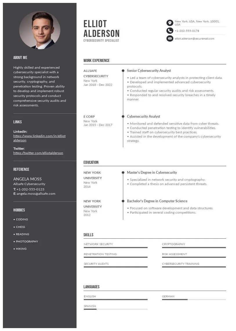 14 Cyber Security Resume Examples and Guide for 2025