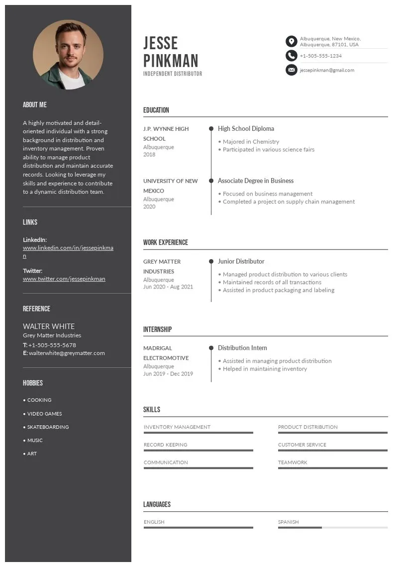 # Entry-level Independent Distributor Resume Templates & Tips