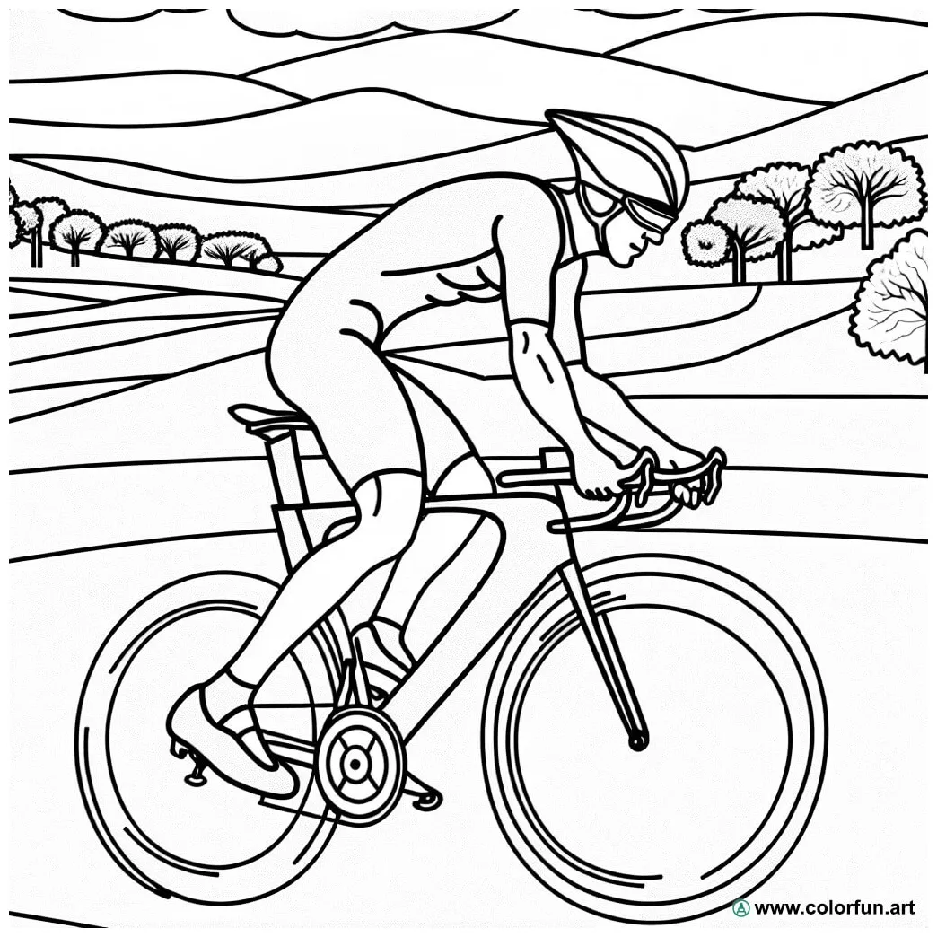 Coloring page of a professional cyclist Download or Print for free