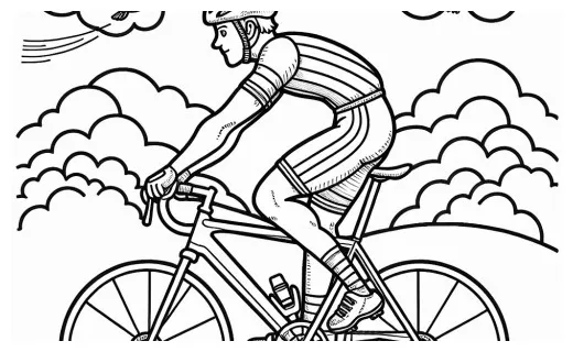 Vintage cyclist coloring page Download or Print for free