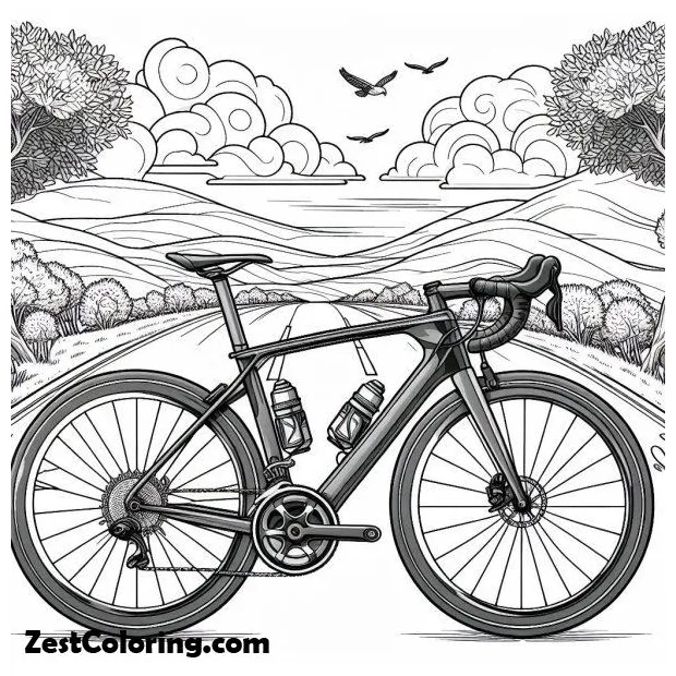 Hign Speed Road Bike Coloring Page : Coloring for Kids – Smart