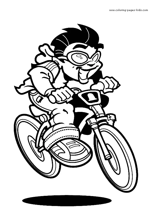 Bycicle color page - Cyclist & Bycicle color page - Coloring pages for