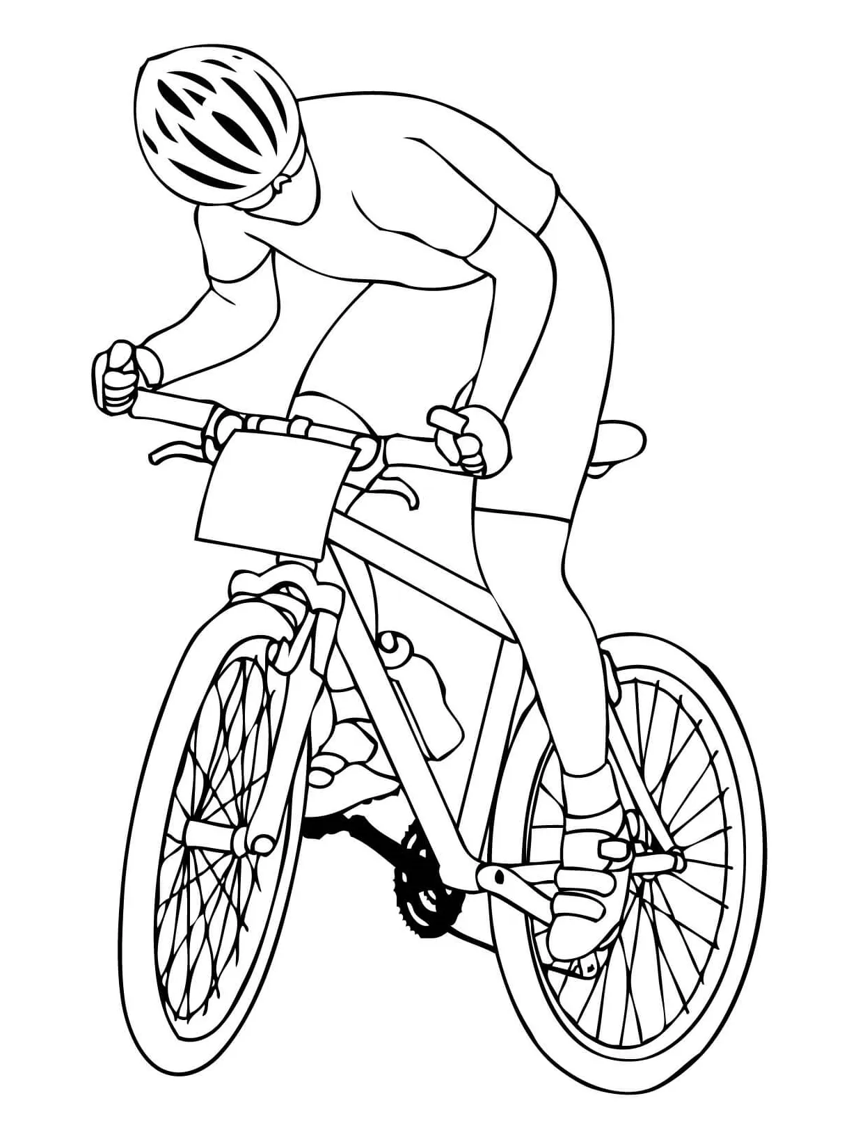 A Cyclist Coloring Page - Free Printable Coloring Pages for Kids