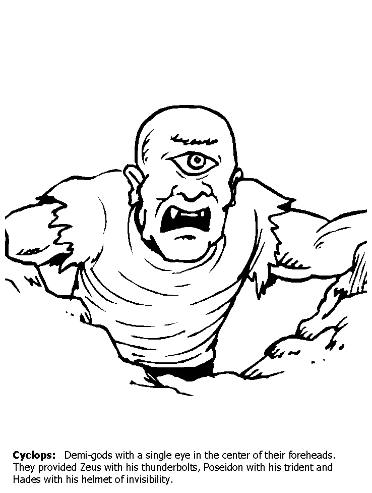 Cyclops greek coloring pages & coloring book