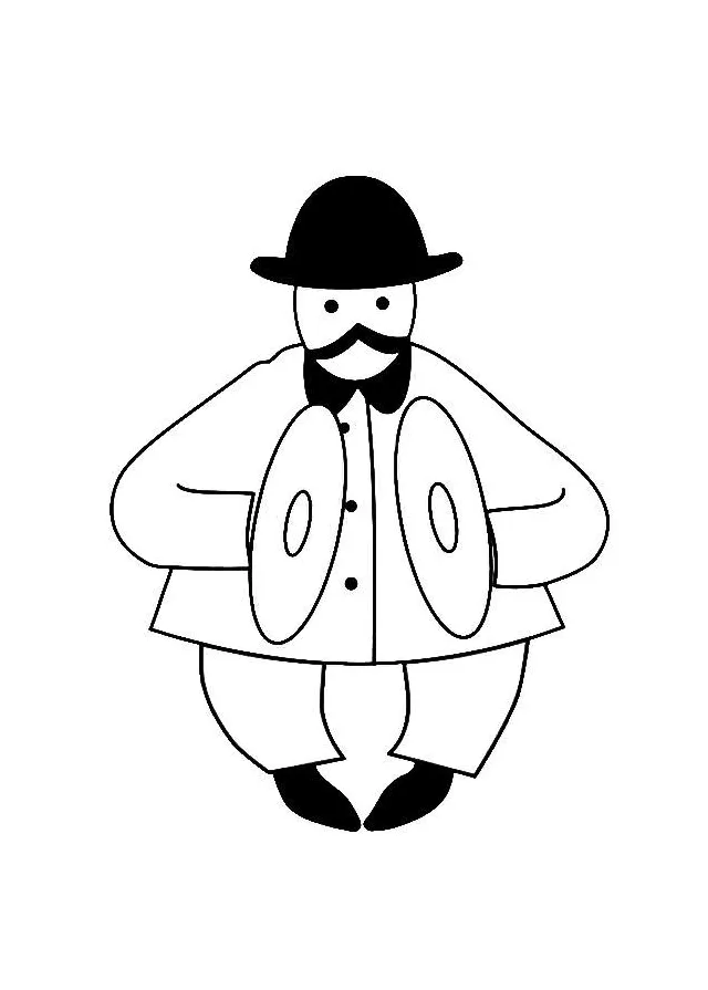 Coloring page cymbal player free printables img 28494
