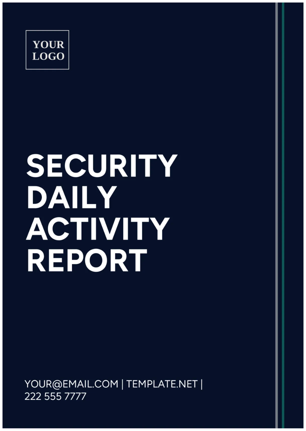 Free daily activity maintenance report template to edit online