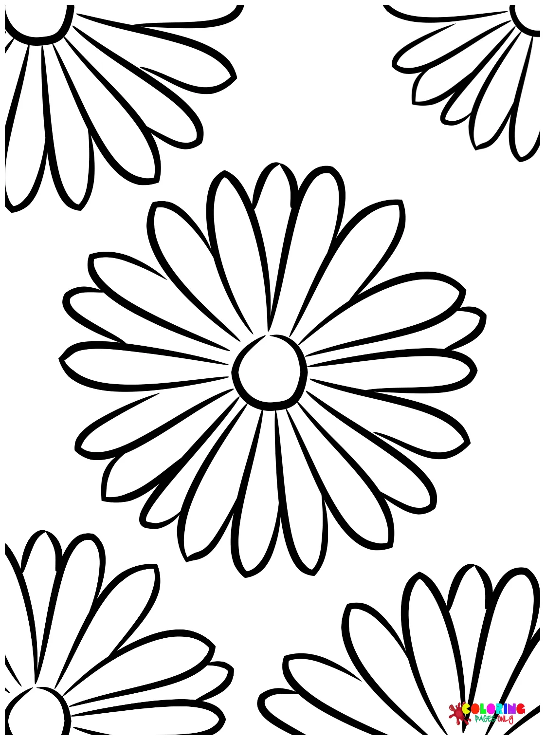Free Flower Daisy Coloring Page - Free Printable Coloring Pages