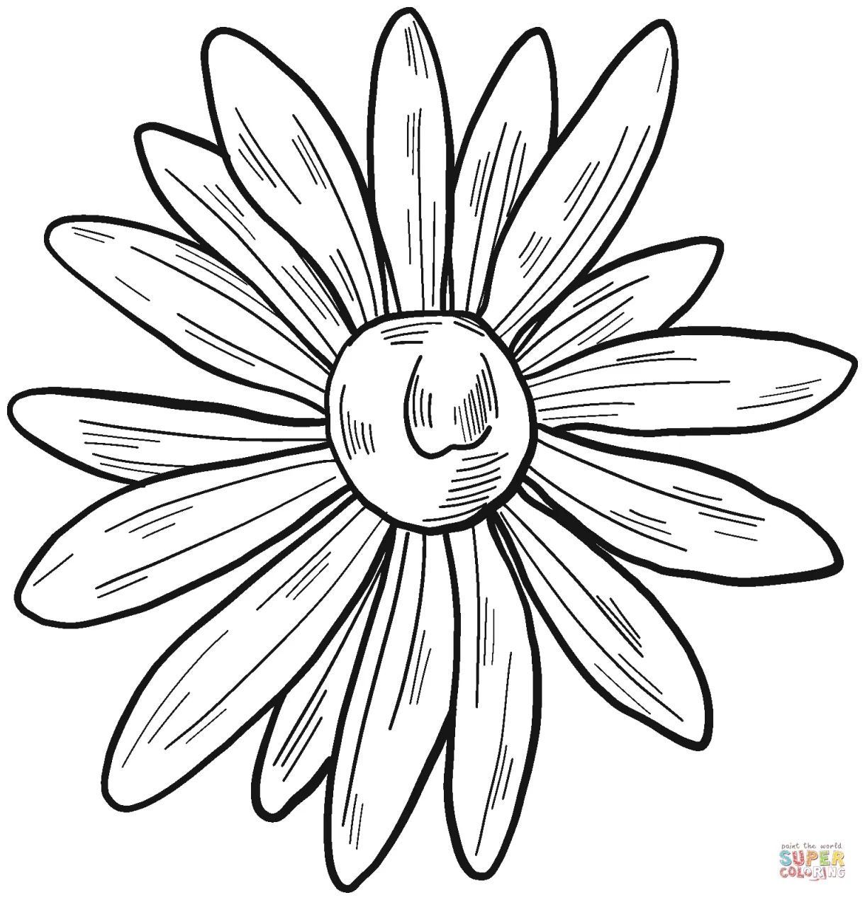 Daisy coloring page | Free Printable Coloring Pages