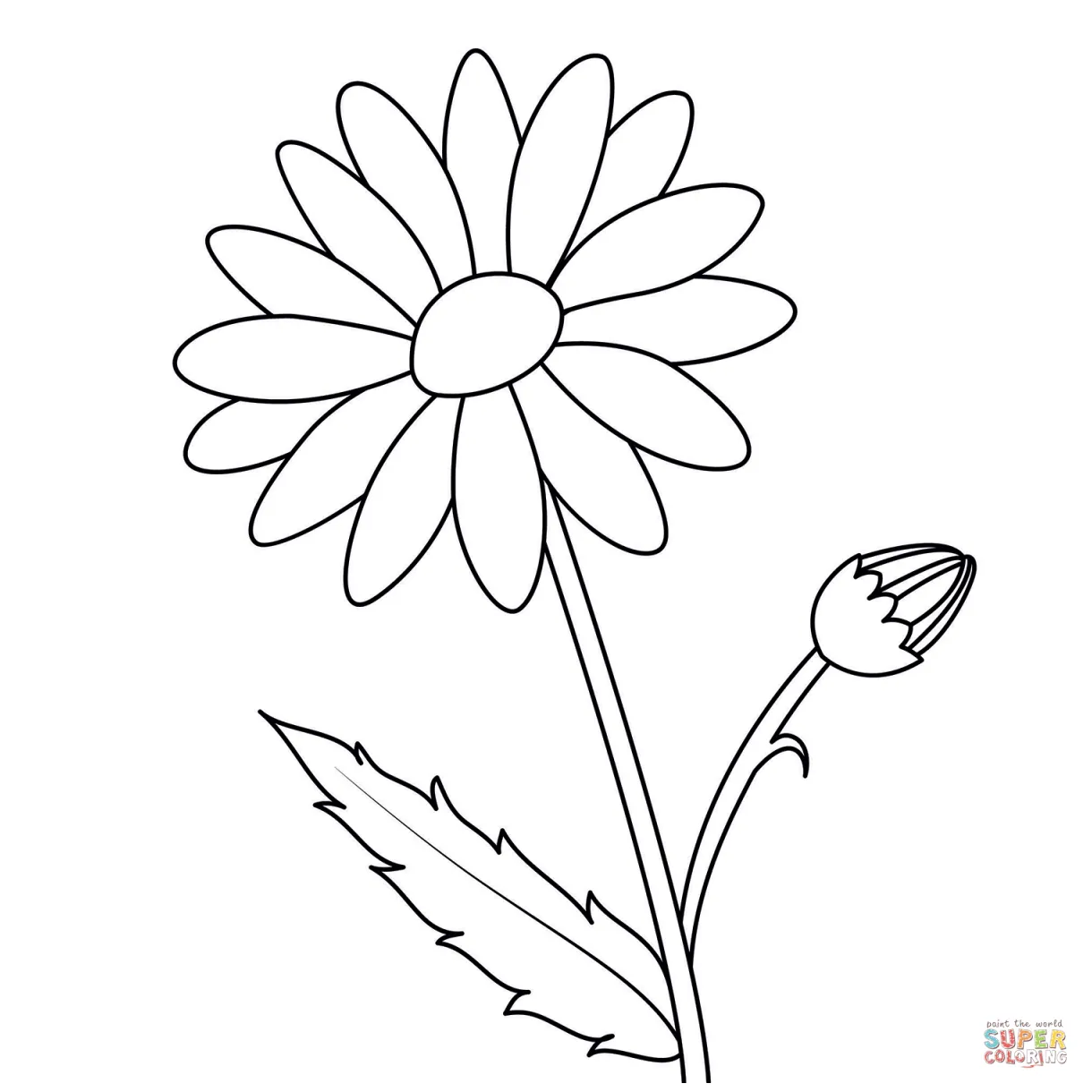 Daisy coloring page | Free Printable Coloring Pages