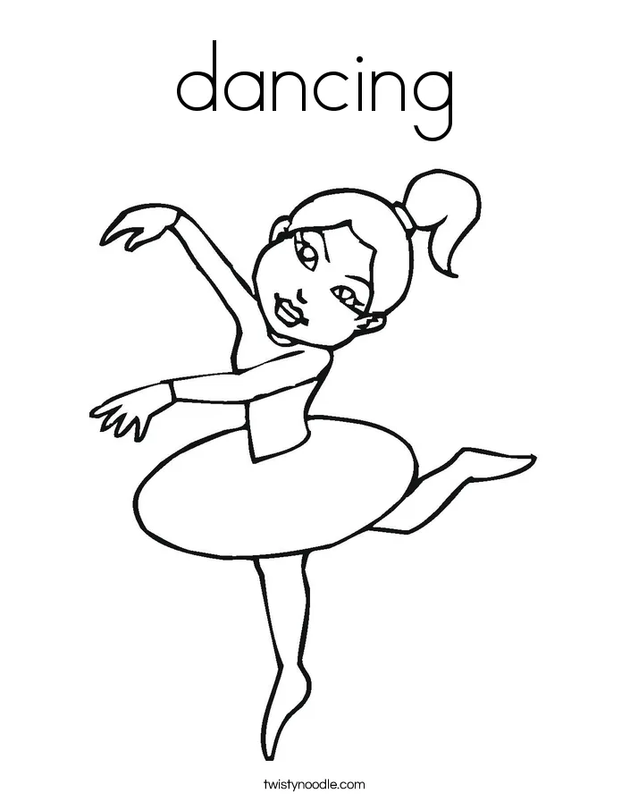 Dancing coloring page twisty noodle